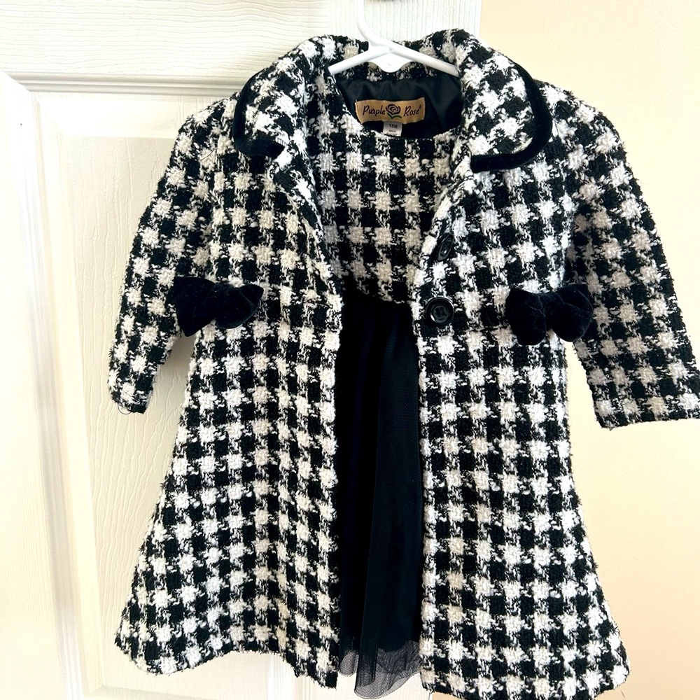 Houndstooth dress with coat